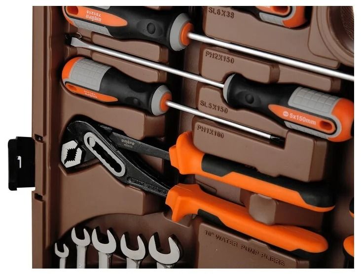 Универсальный набор инструмента 1/4", 3/8" и 1/2"DR Ombra OMT141S, 141 штука - фото